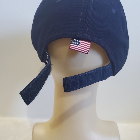 NYPD God Bless America By Colosseum White Navy Blue Baseball Hat Cap - Picture 9 of 14